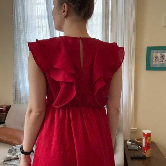 Red Ruffle Dress - Picture 4 of 9